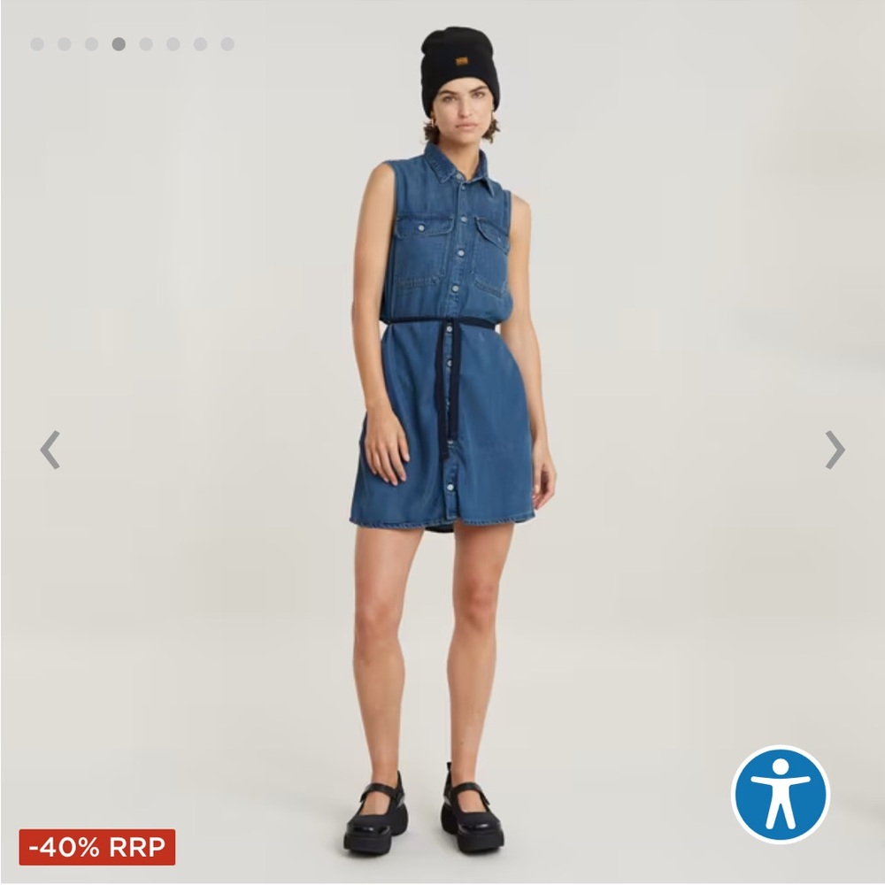 G-Star • Women’s Medium Blue Soft Cargo Dress XS NWT - Picture 2 of 7